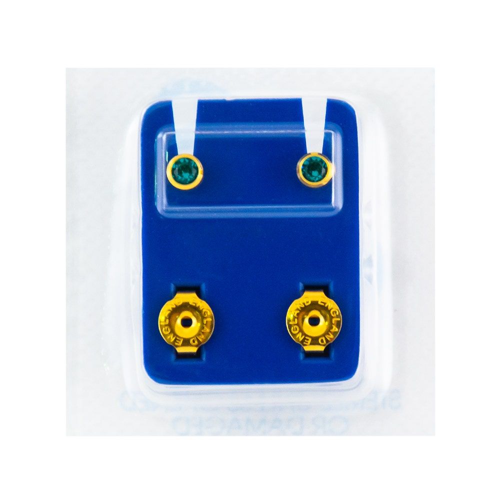 Caflon Singles Birthstone, Blue Zircon Gold Plated Earring