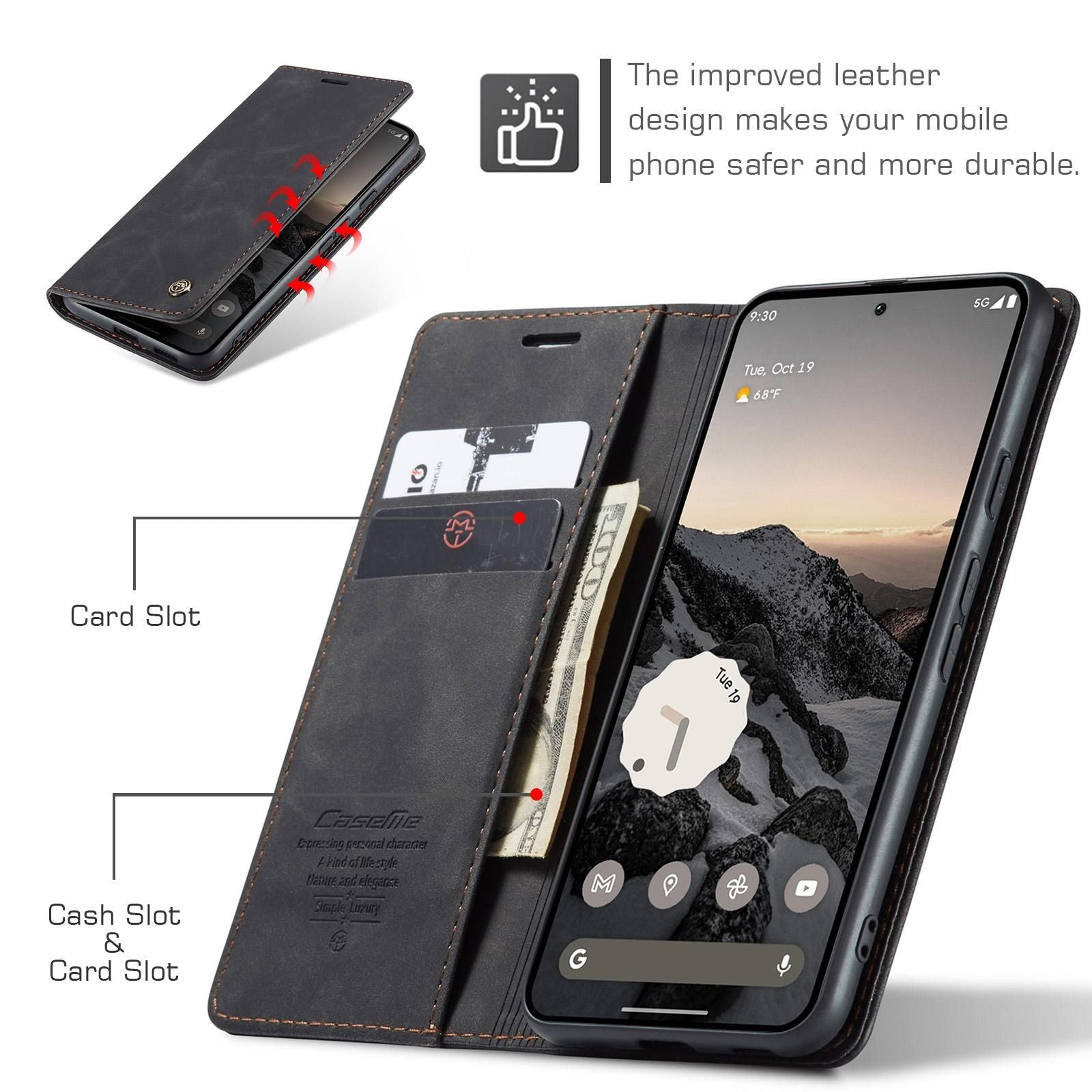 Multifunction Leather Case For Google Pixel 9a