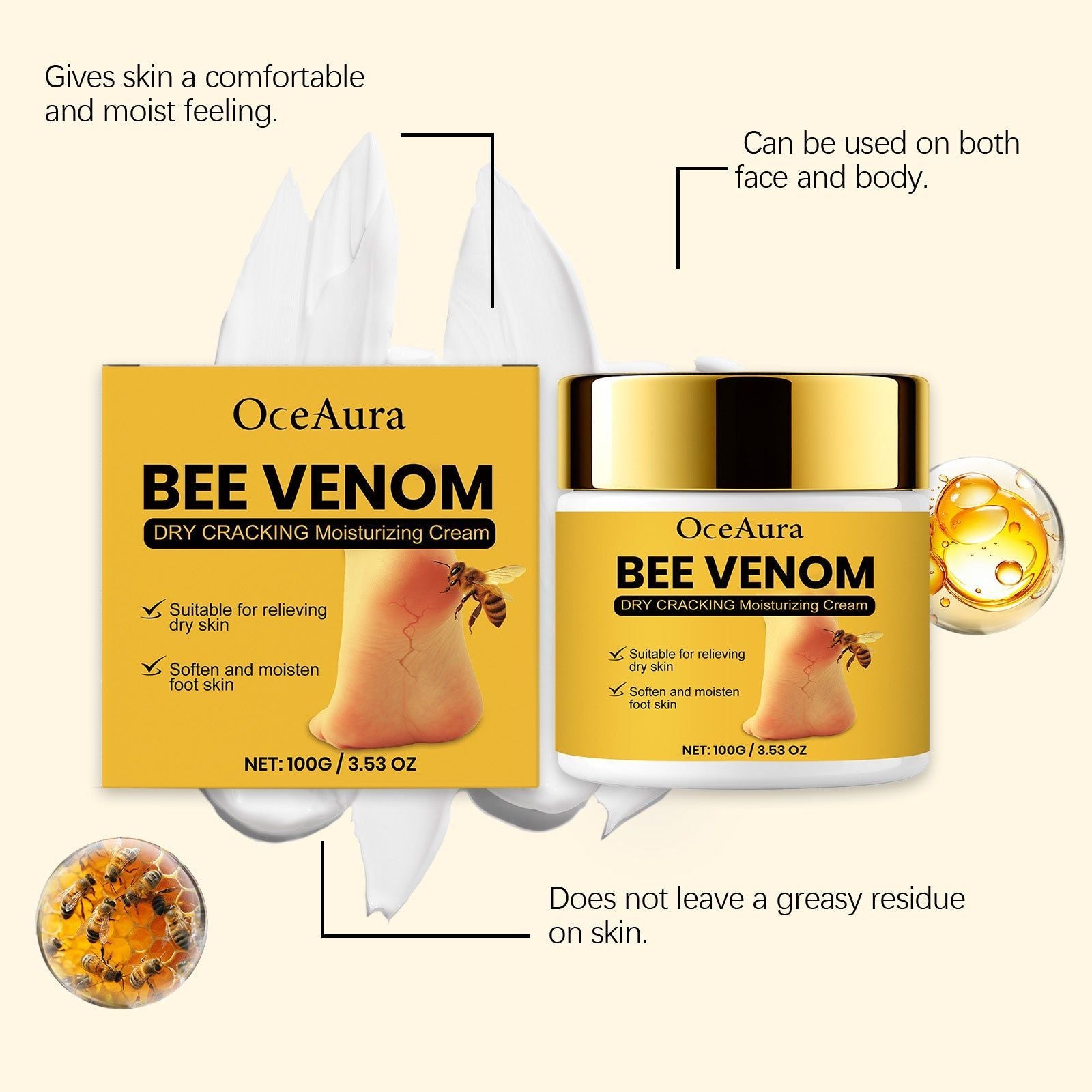 Body Care Moisturizing Cream for Dry Heels, Smooth, Hydrated Skin ,100g