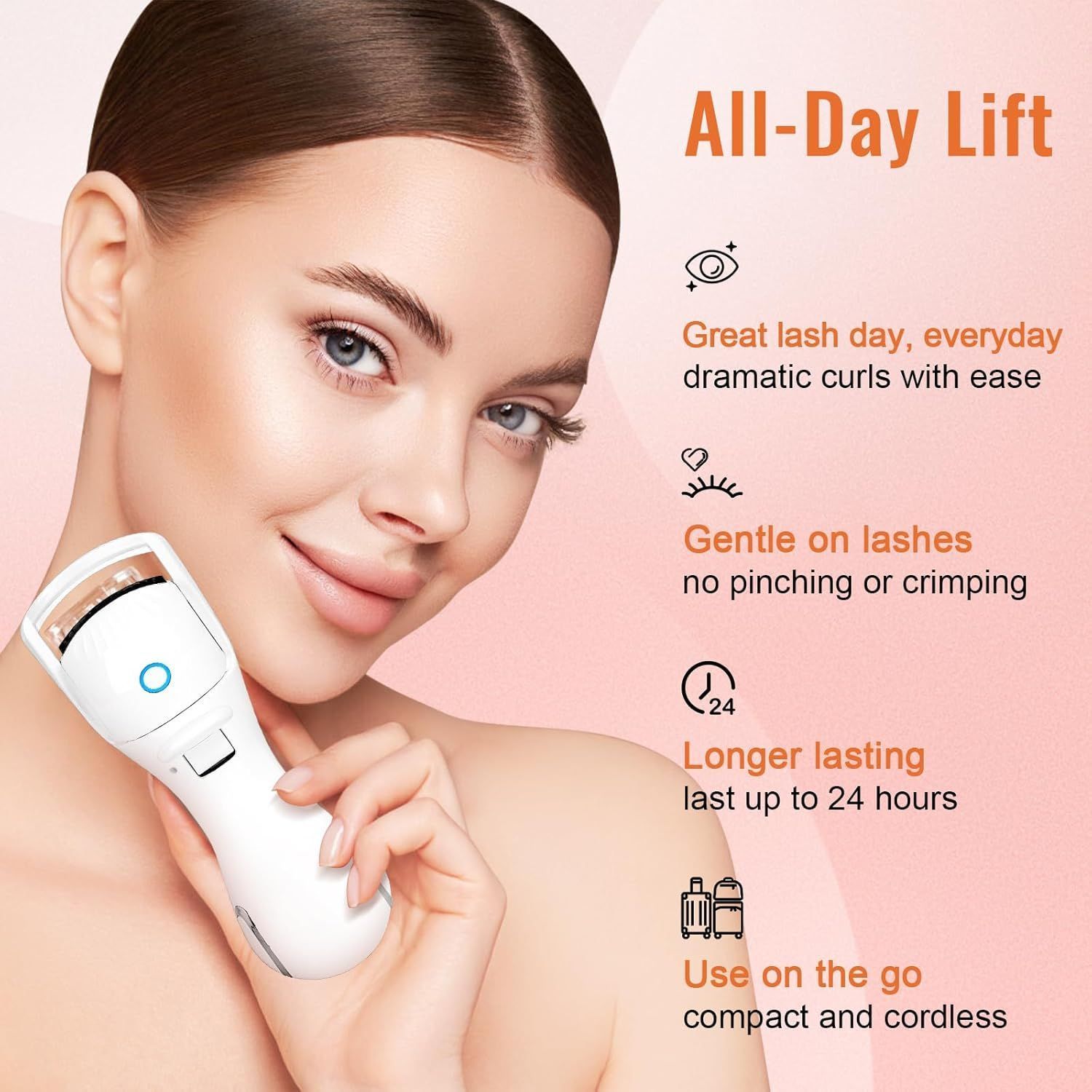 Heated Eyelash Curler Rechargeable Electric Eyelash Curler Lash Curling Tool