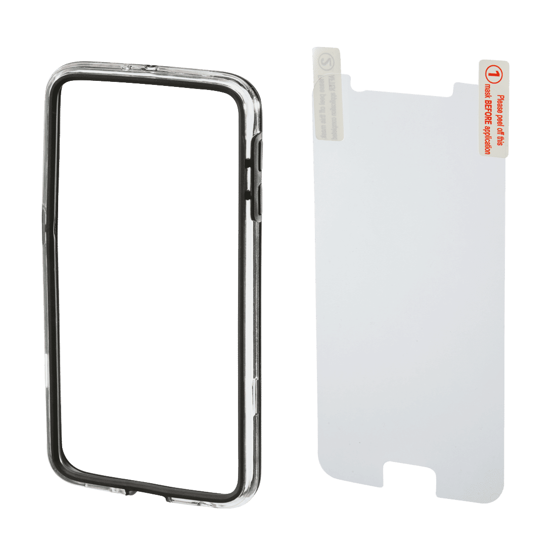 HAMA 136734 "Edge Protector" Cover for Samsung Galaxy S6 + Screen Protector, black