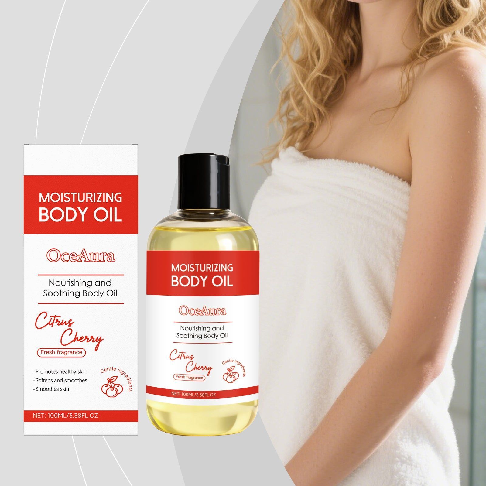 Citrus Cherry Body Oil, Hydrating, Nourishing, Skin Protect, All Skin Types ,100ml