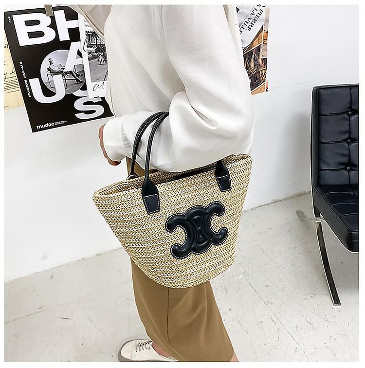 New Arrival Ladies' Straw Tote Bag - Elegant Beach Bag with Rattan Embellishments