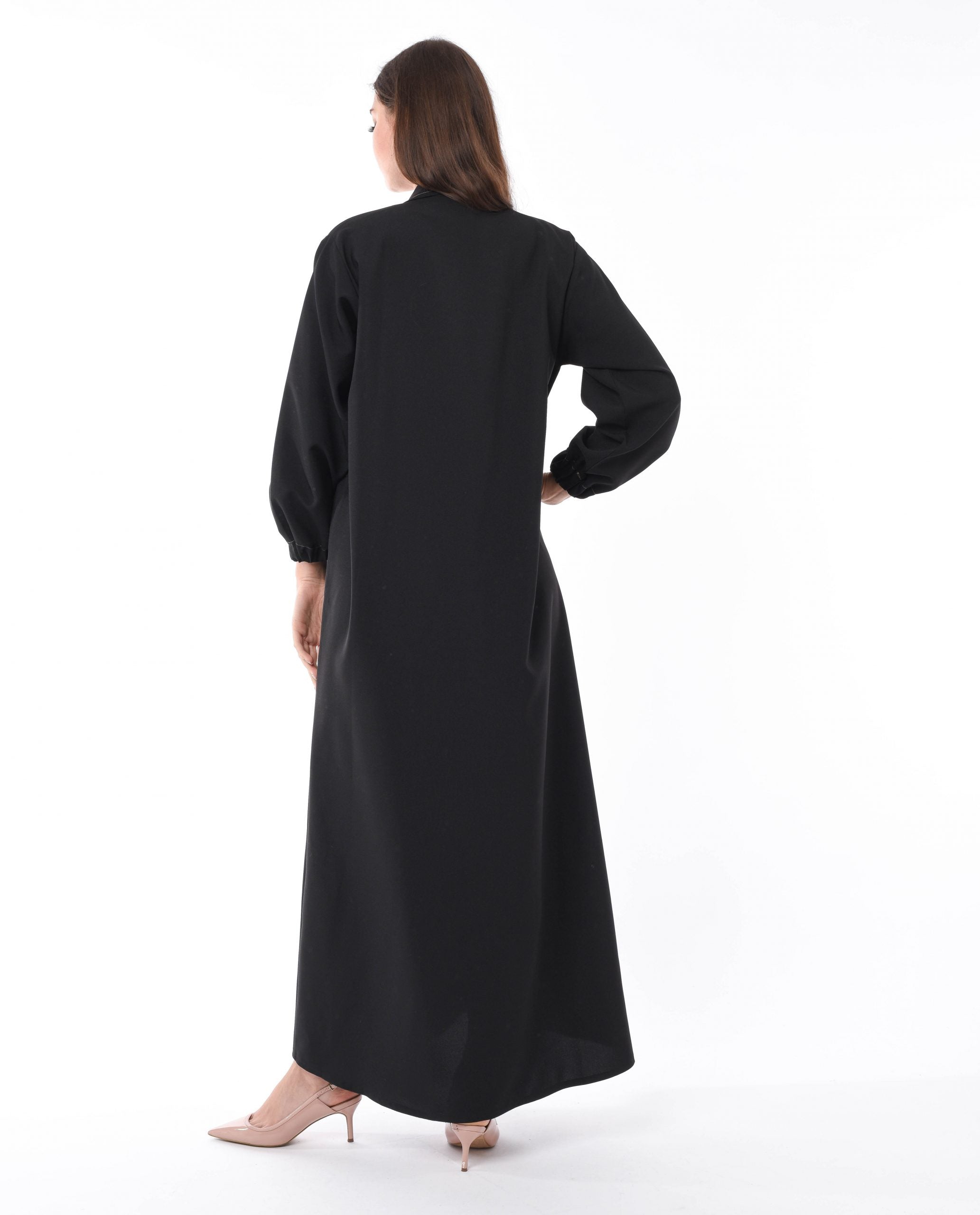 MOiSTREET Front Open Coat Style Abaya