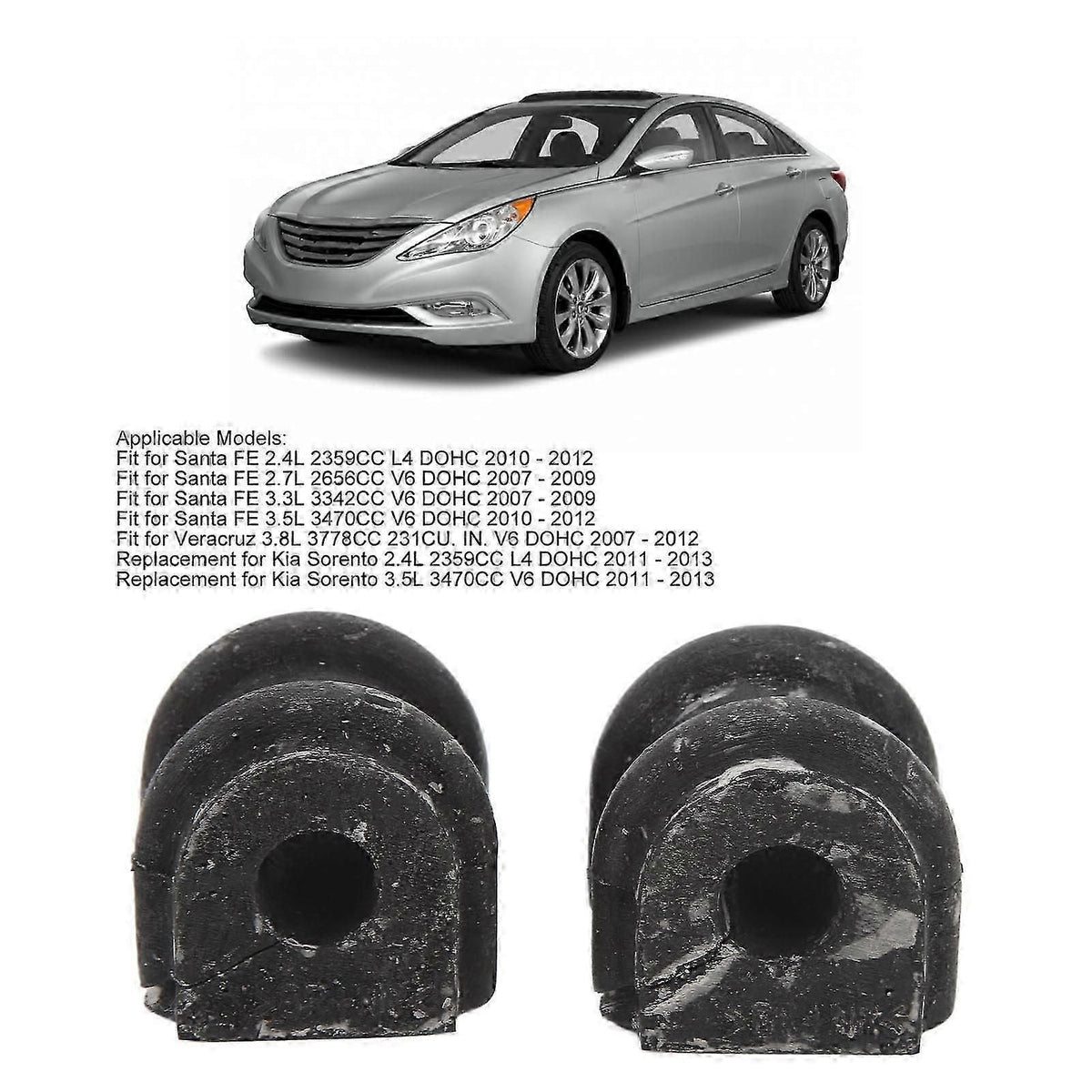2pcs Rear Stabilizer Sway Bar Bushing 555132b200 Stable Performance Suspension Stabilizer Bar Bushing For Santa Fe Veracruz