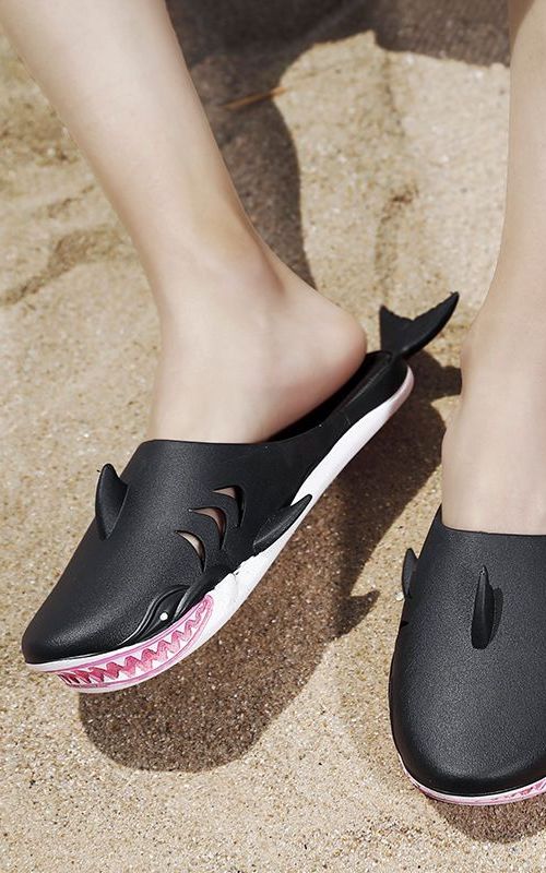 Shark Slippers Fish Shaped Shoes Outdoor Beach Cartoon Sandals Home Funny Slipper