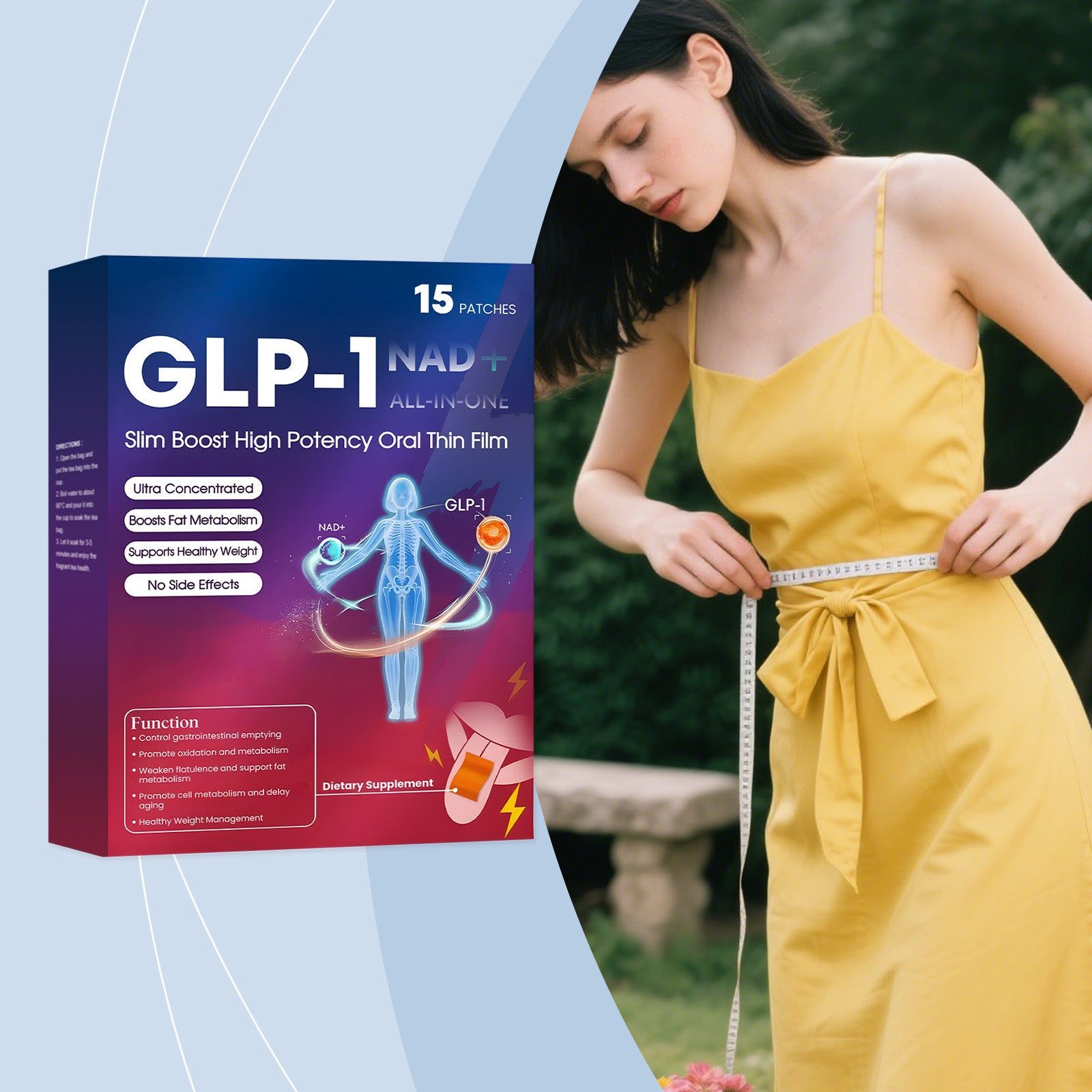 Body Care Tablets, Daily Weight Management, Natural Digestive Support, Energy Boost, Gentle Ingredients ,15 patches