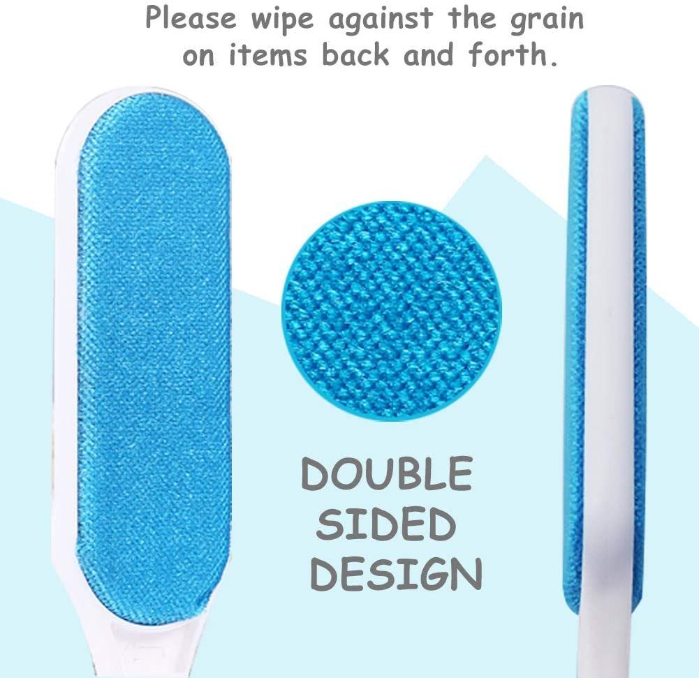 3-Piece Set Pet Hair Remover Brush  Double-Sided Fur Lint Removal Tool with Self-Cleaning Base