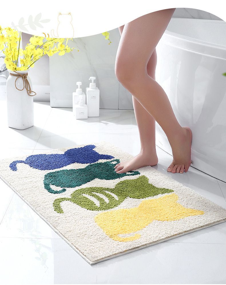 Bathroom Absorbent Carpet Home Rubber Anti-Slip Door Carpet for Entrance Doormat