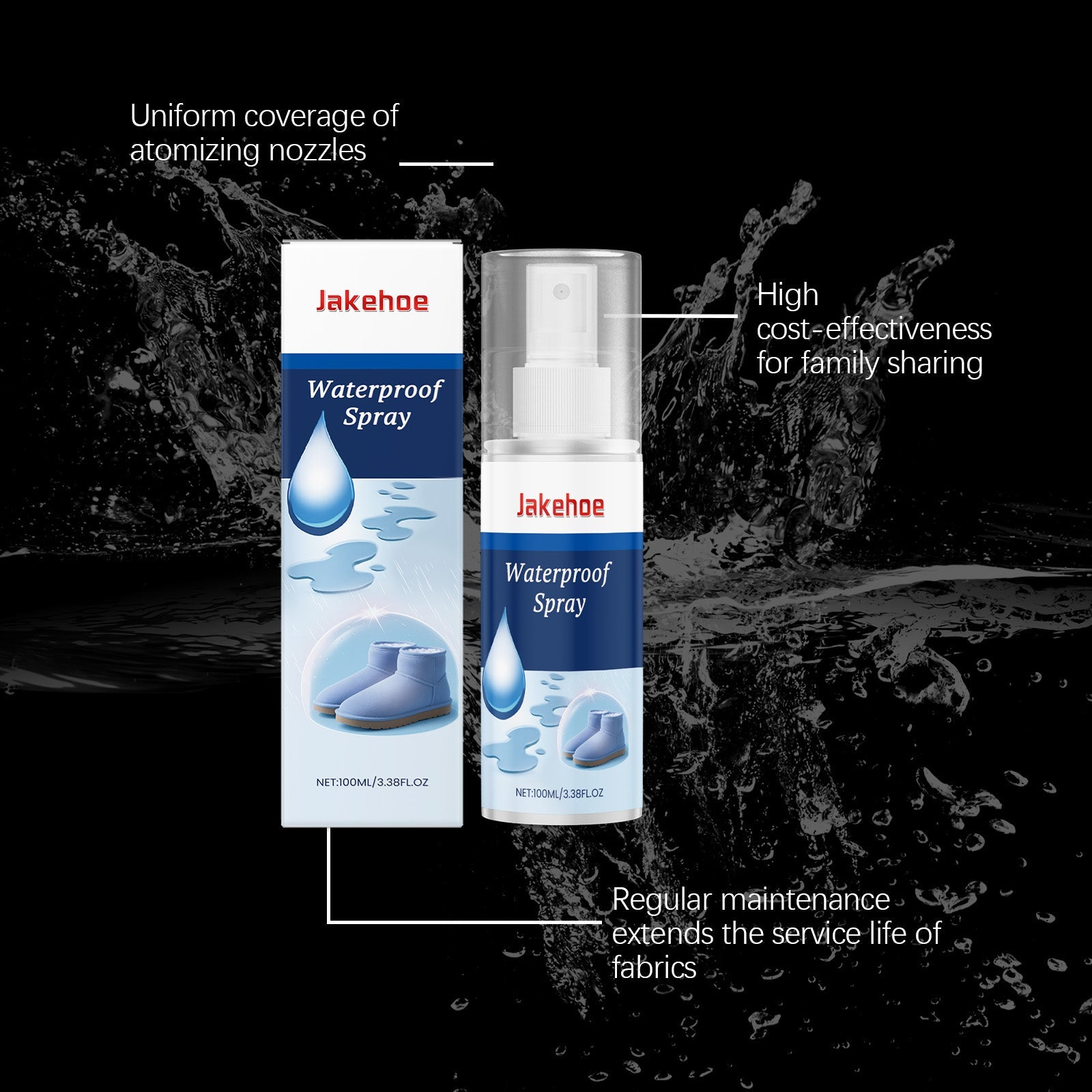 Anti-Fouling Spray Waterproof Stain-Resistant Fabric Protector for Shoes, Bags, Clothing ,100ml
