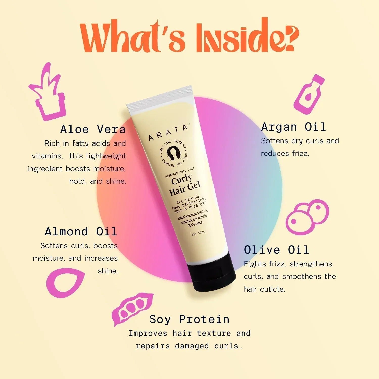 ARATA Curly Hair Gel 50 ml