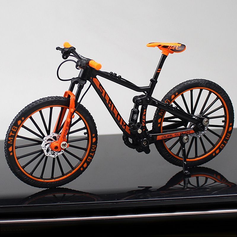 Mini 1:10 Alloy Bicycle Scale Model Desktop Simulation Ornament Finger Mountain Bikes Toy