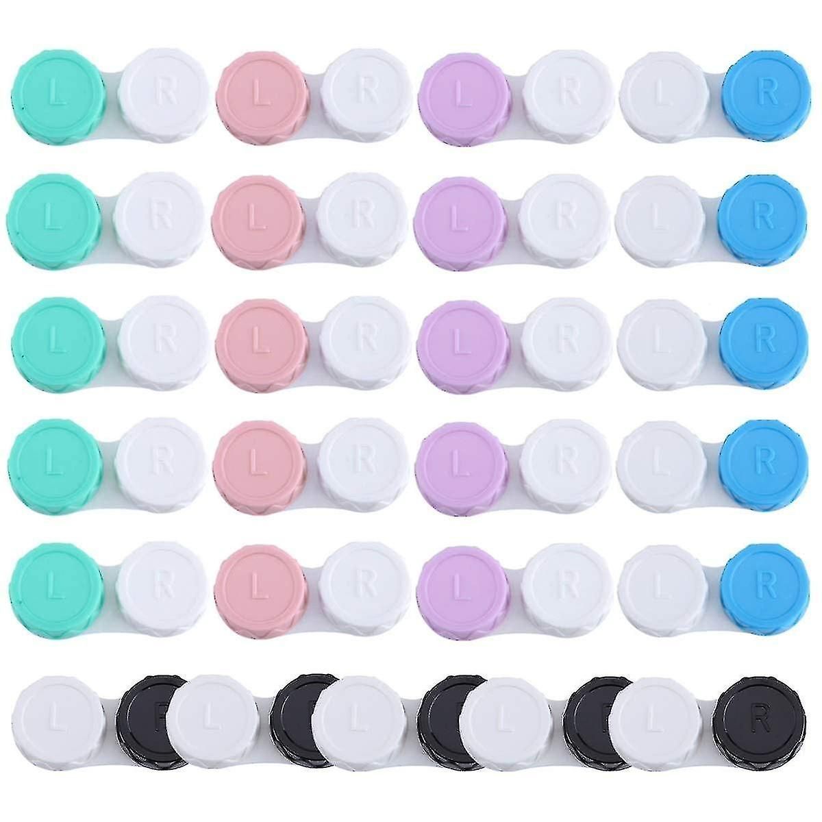 25 Pack Contact Lens Storage Cases With L and R Labels for Travel