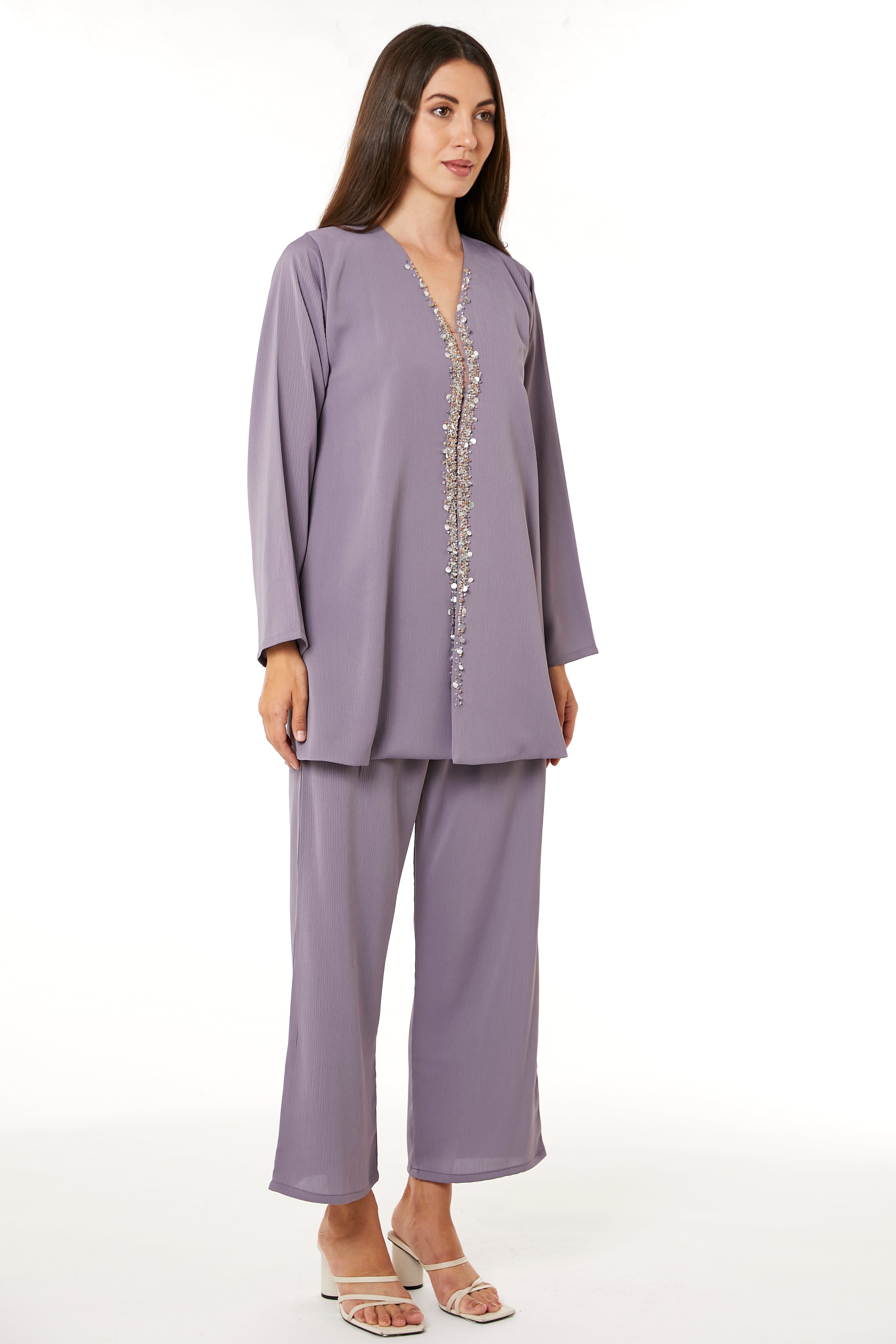 MOiSTREET Purple Zoom Top and Pants Set