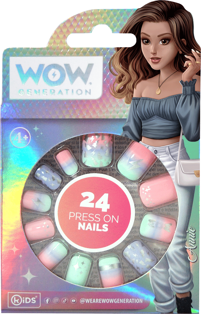 Set of 24 Adhesive Nails-WOW Generation