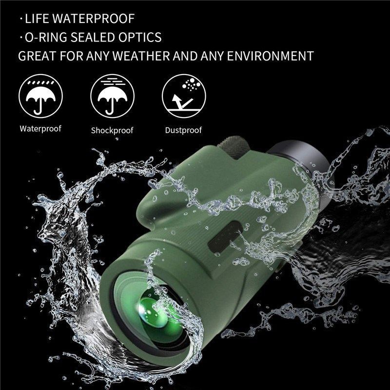 Monocular Scope Telescope Low Light Night Vision With Quick Smartphone Holder 12X50 HD