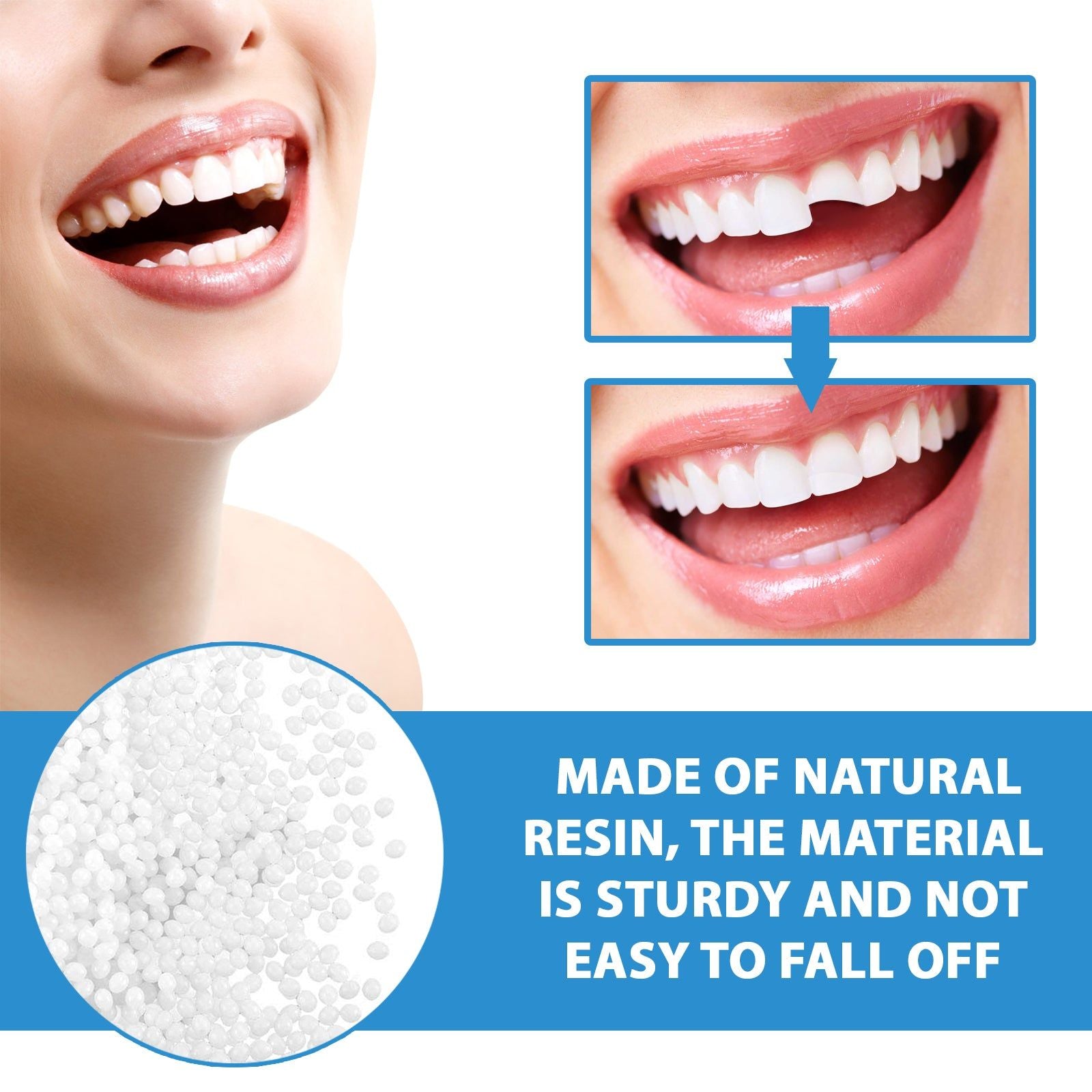 Temporary Dental Glue for Dentures, Holes, and Smile Confidence, Easy to Use ,30g