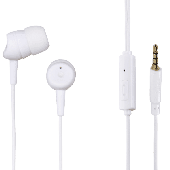 HAMA 184042 "Basic4Phone” headphones, in-ear, microphone, cable kink protection, white