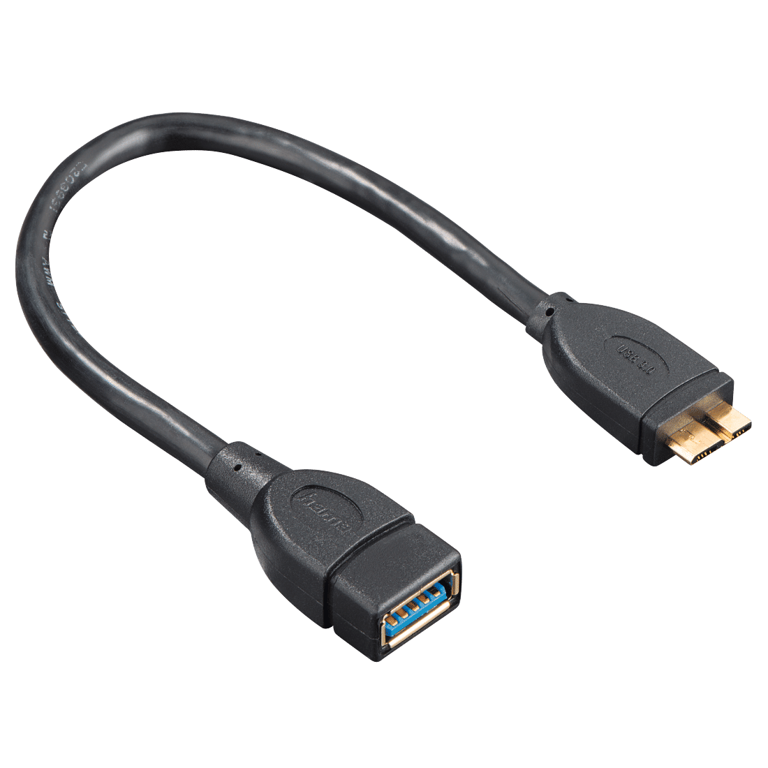 HAMA 54511 USB 3.0 OTG Adapter Cable, micro plug - A socket, black, 0.15 m