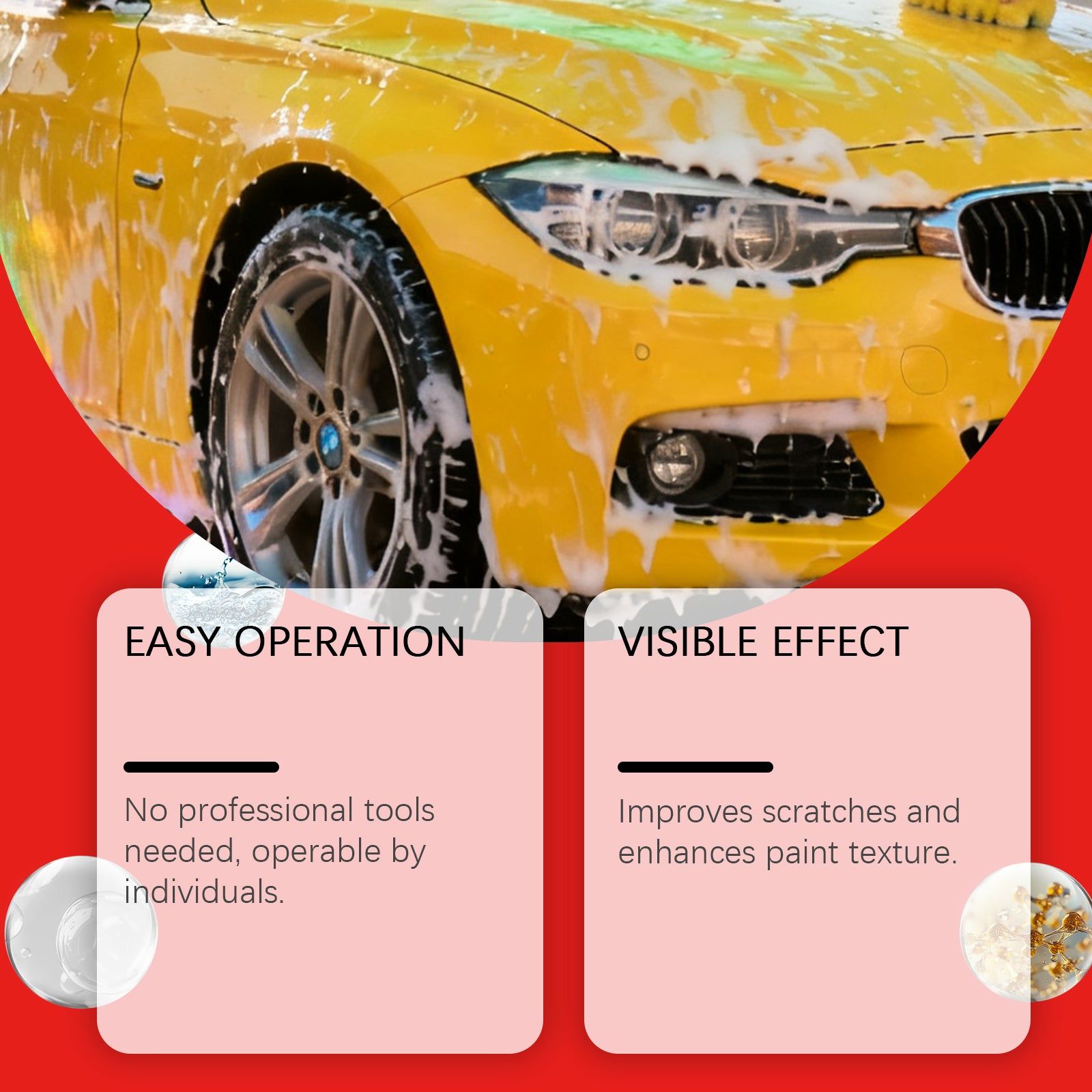 Car Scratch Care Cream, Car Care Essential for Flawless Paint, Scratch Repair ,1set