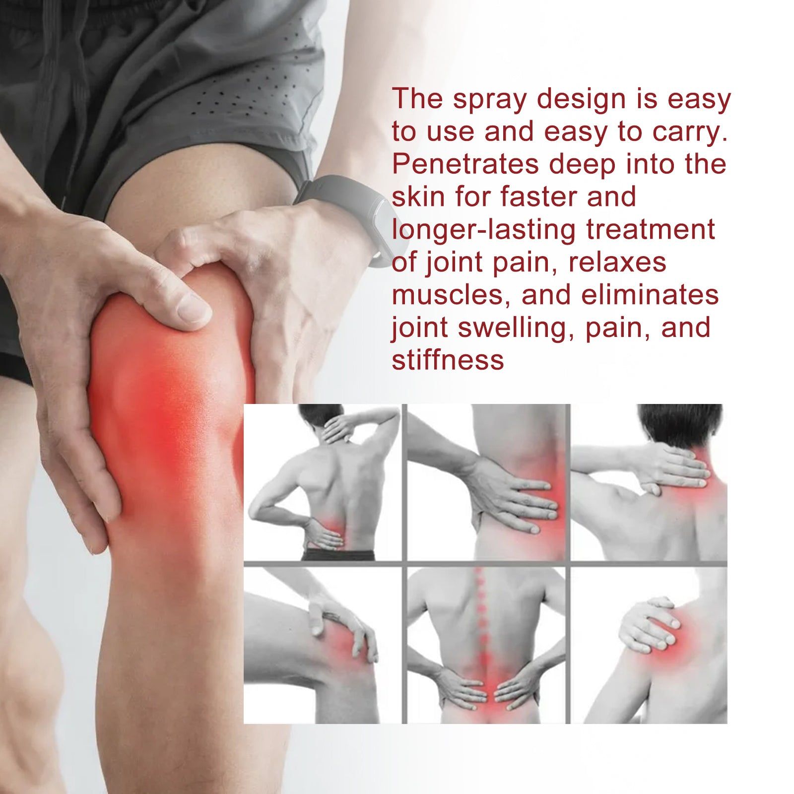 Herbal Pain Relief Spray for Back, Knee, Muscle, Joint, Fast-Acting, Natural, External Use ,20g