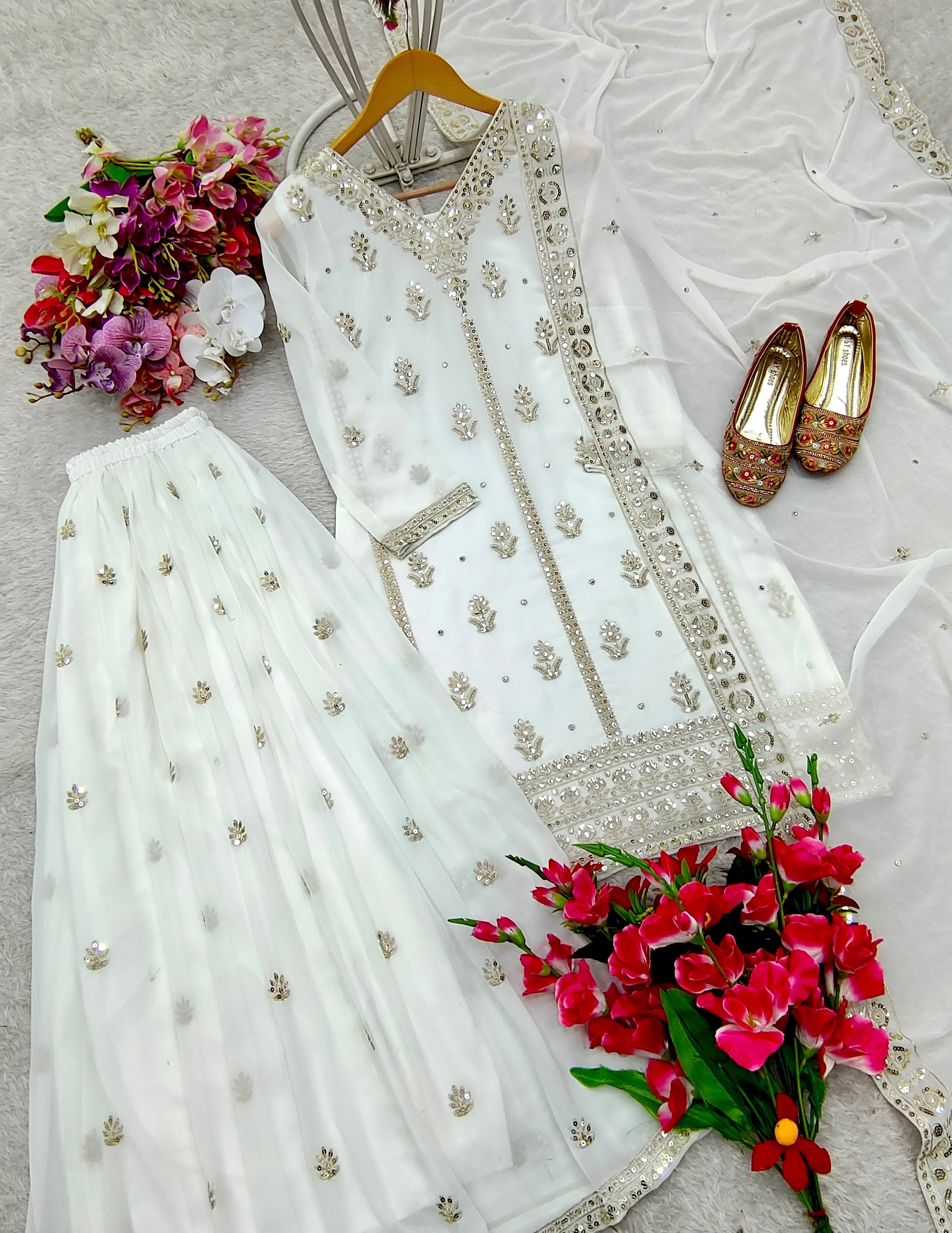 Party Wear Beautiful Top-Sarara And Fancy Dupatta