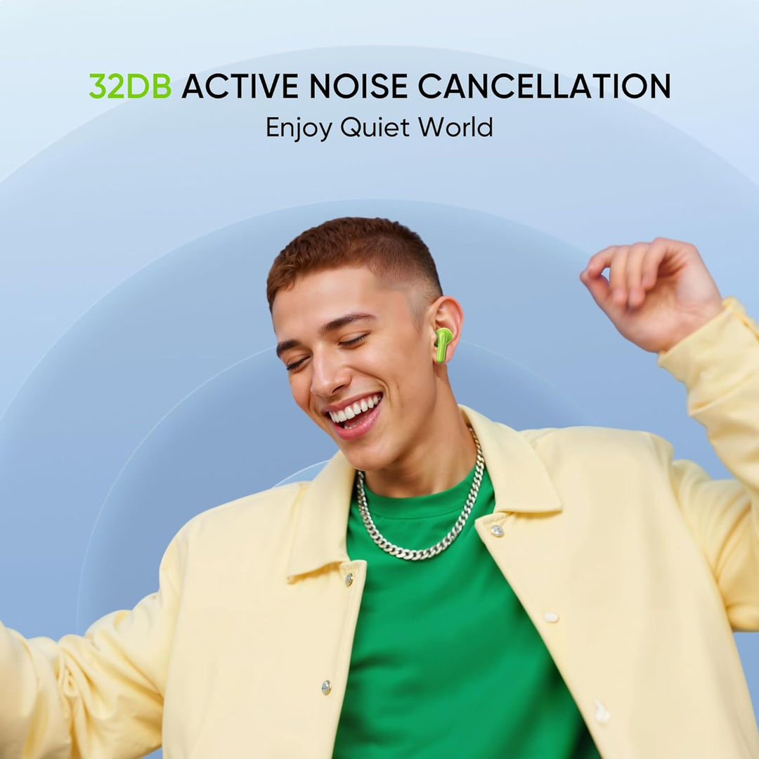 Realme Buds T200 True Wireless Earbuds With ANC, 12.4mm Dynamic Bass Drivers