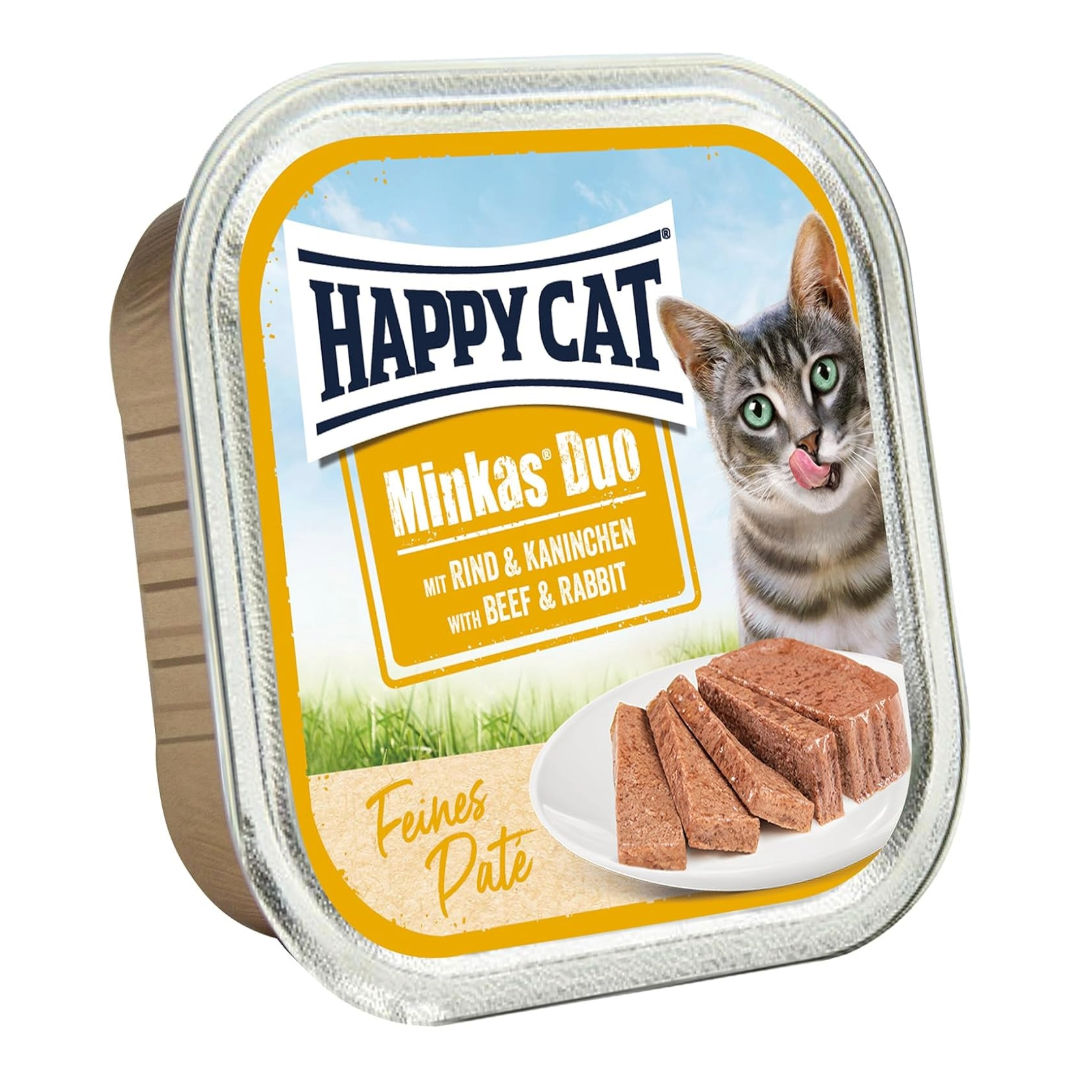 Happy Cat Minkas Duo Beef & Rabbit Wet Cat Food For Cats 1+ Year Old, 100gm