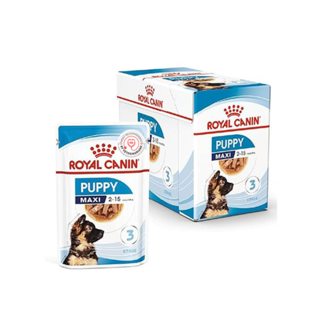 Royal Canin Maxi Puppy Wet Dog Food in Gravy, 140gm, Pack of 10