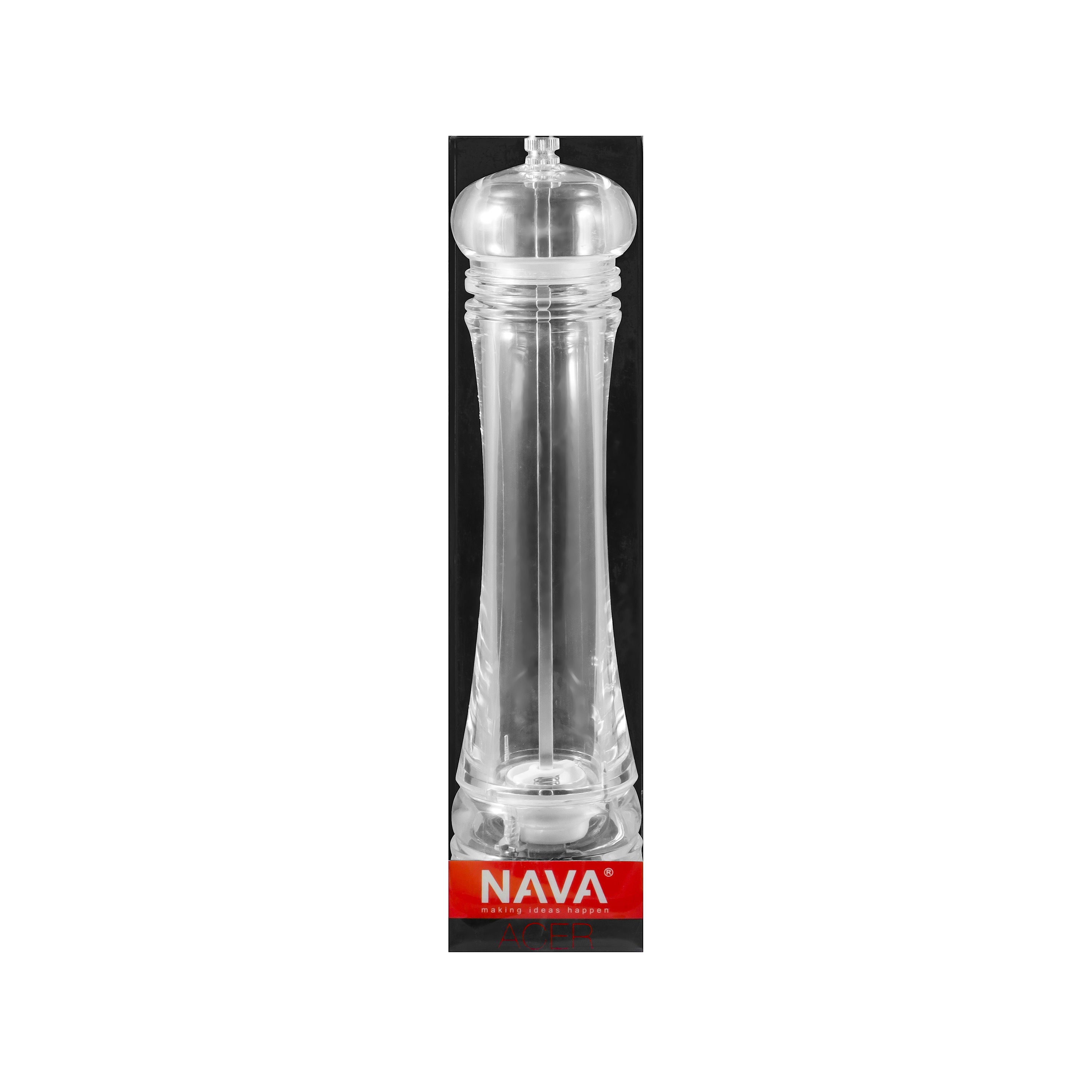 NAVA Acrylic Mill Acer With Ceramic Grinder, 26.5cm