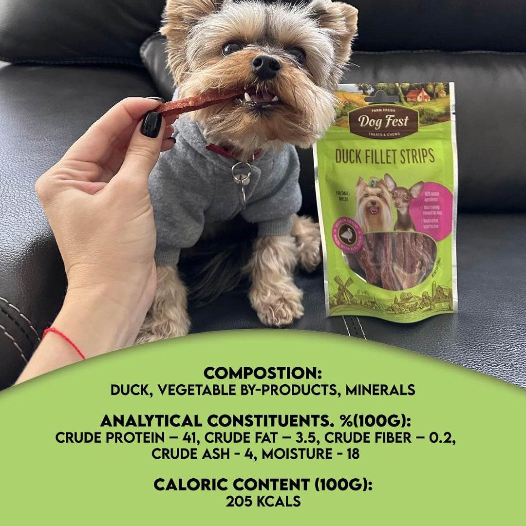 Dog Fest Duck Fillet Strips For Mini Dogs, 55gm
