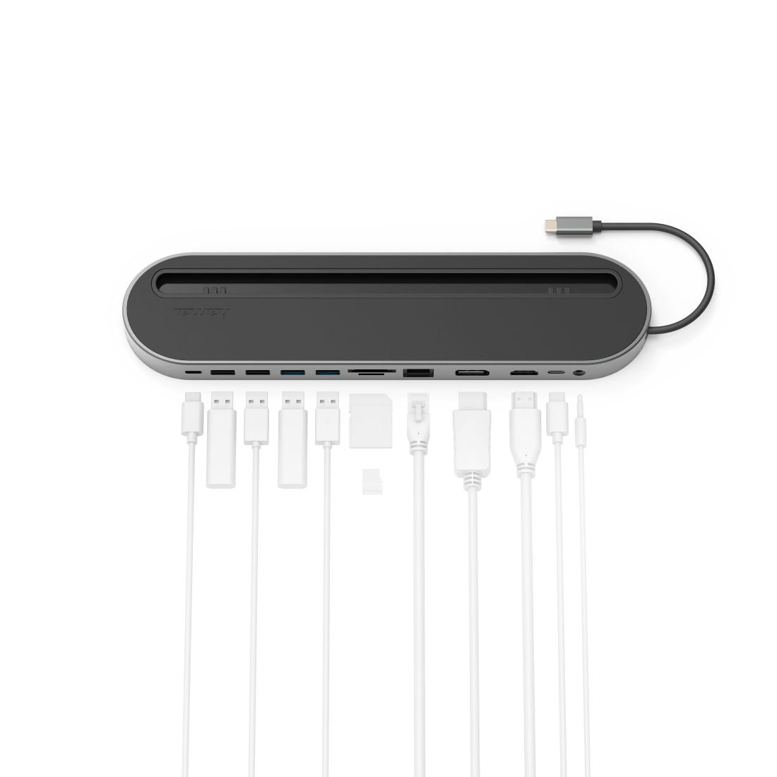 HAMA 135761 محطة إرساء USB-C 12 في 1 لـ USB و HDMI™ و DP و LAN و SD و MICROSD و JACK