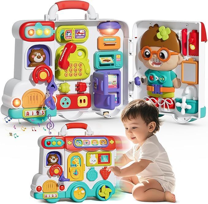 54 In 1 Busy Board Montessori Toys Gift Educational Montessori Toys for 1 Year Old Child