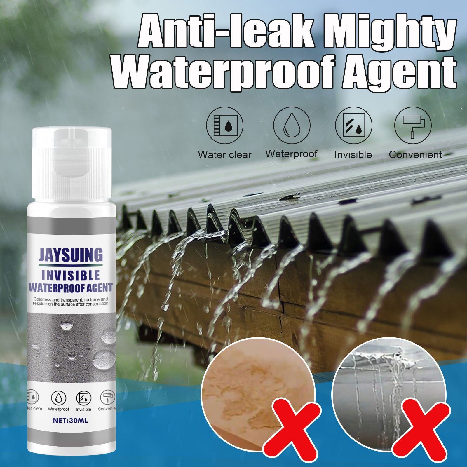 Waterproof Glue, Leak Repair, Self-Spraying Wall Sealant, Waterproof Adhesive for Roofs ,30ml