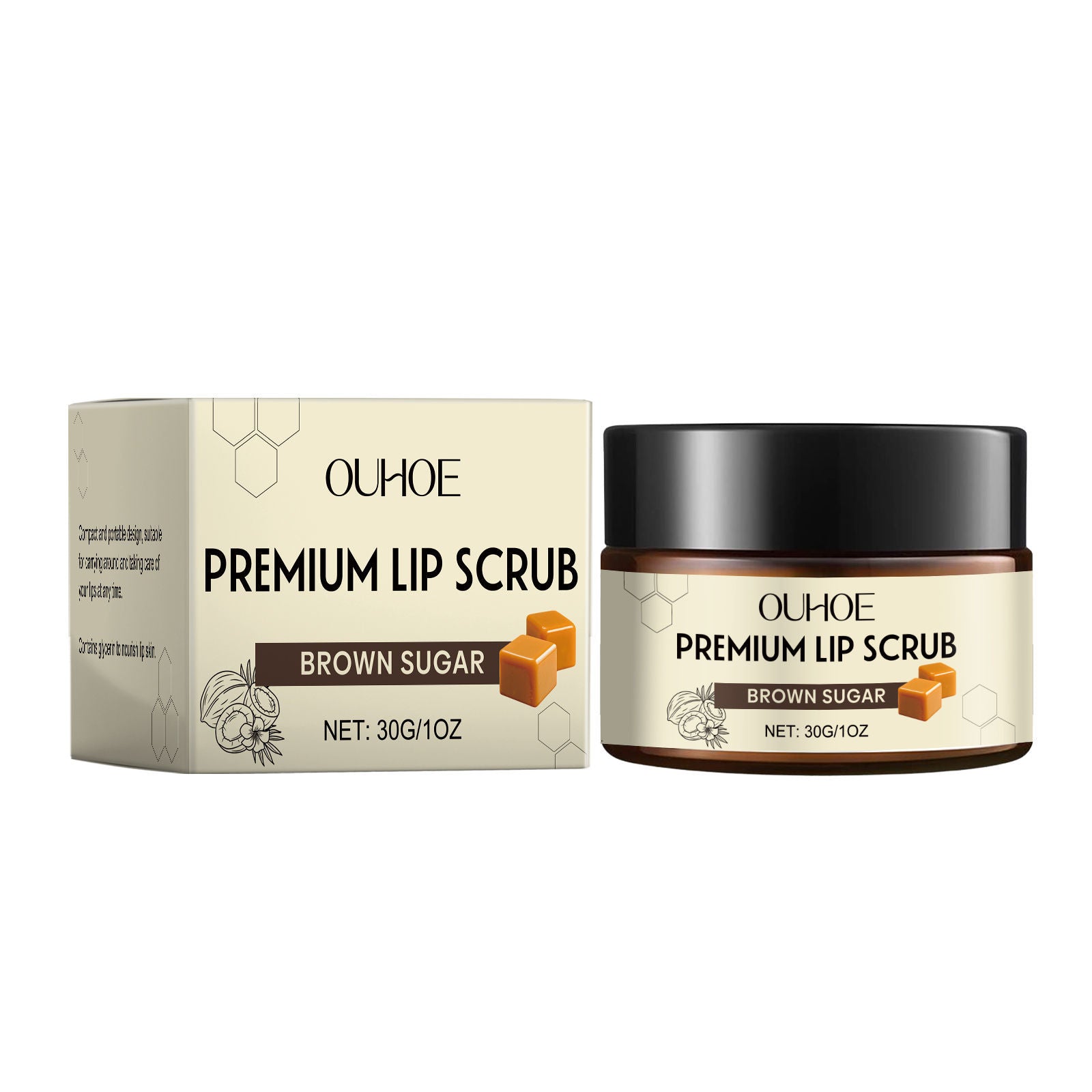 Brown Sugar Lip Scrub, Lip Care Exfoliating Mask, Moisturizing & Repair ,30g