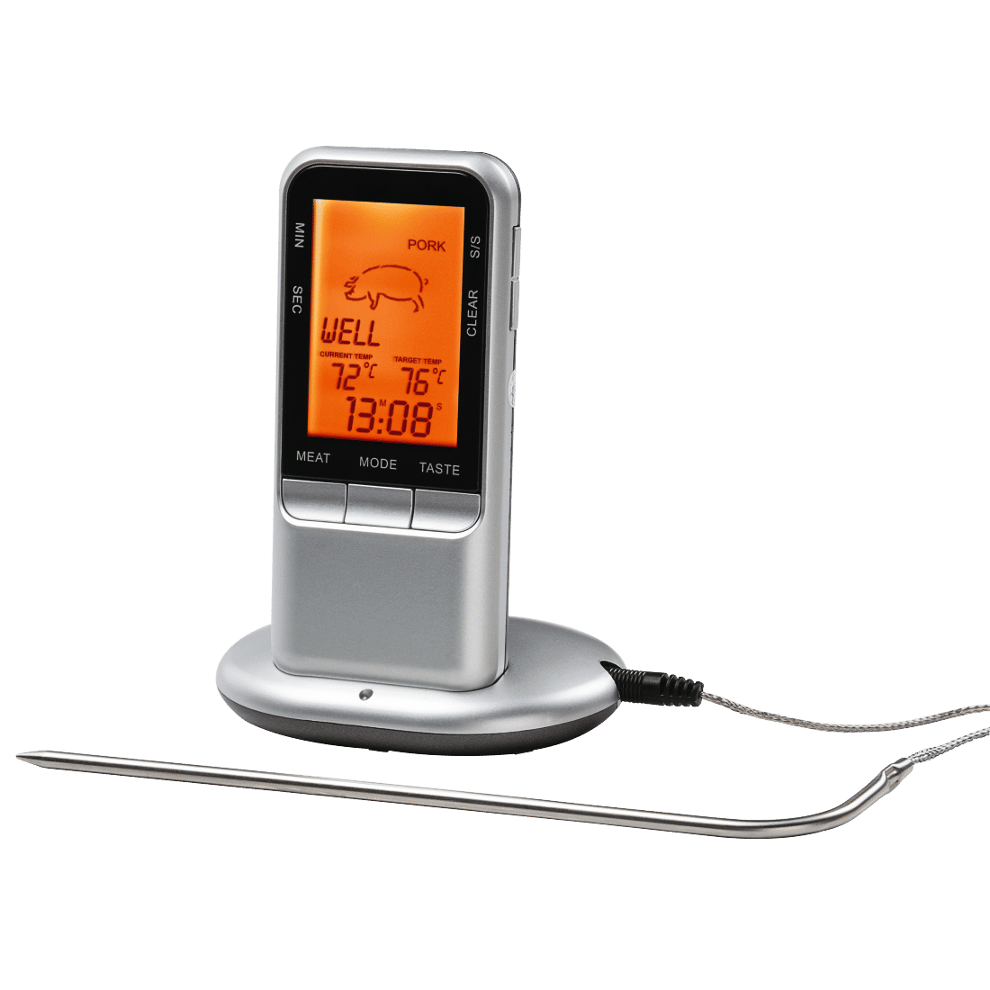 XAVAX 111382 ميزان حرارة رقمي للحوم مزود بمؤقت ومستشعر لاسلكي