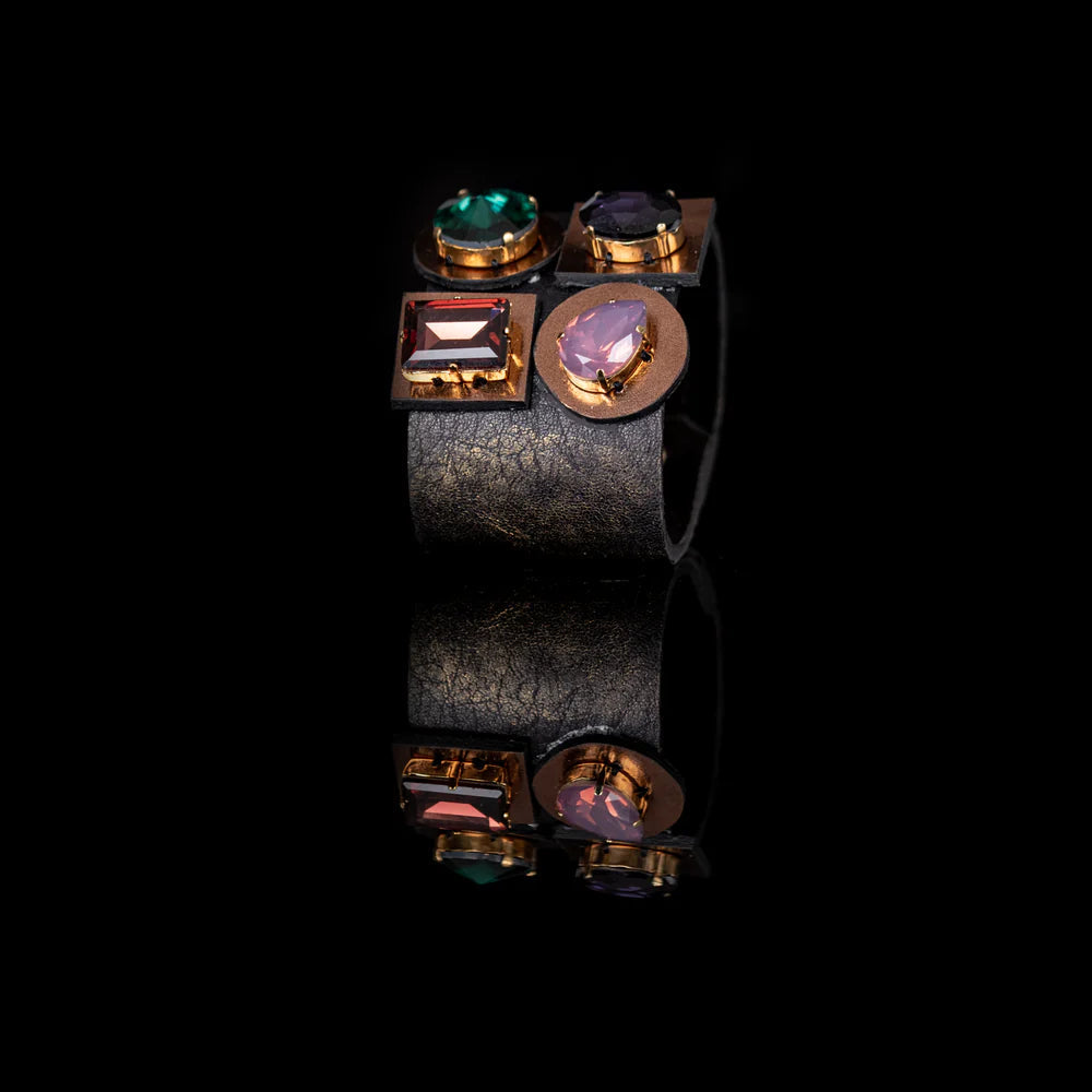 The Dark Prism Mosaic Leather Cuff Statement