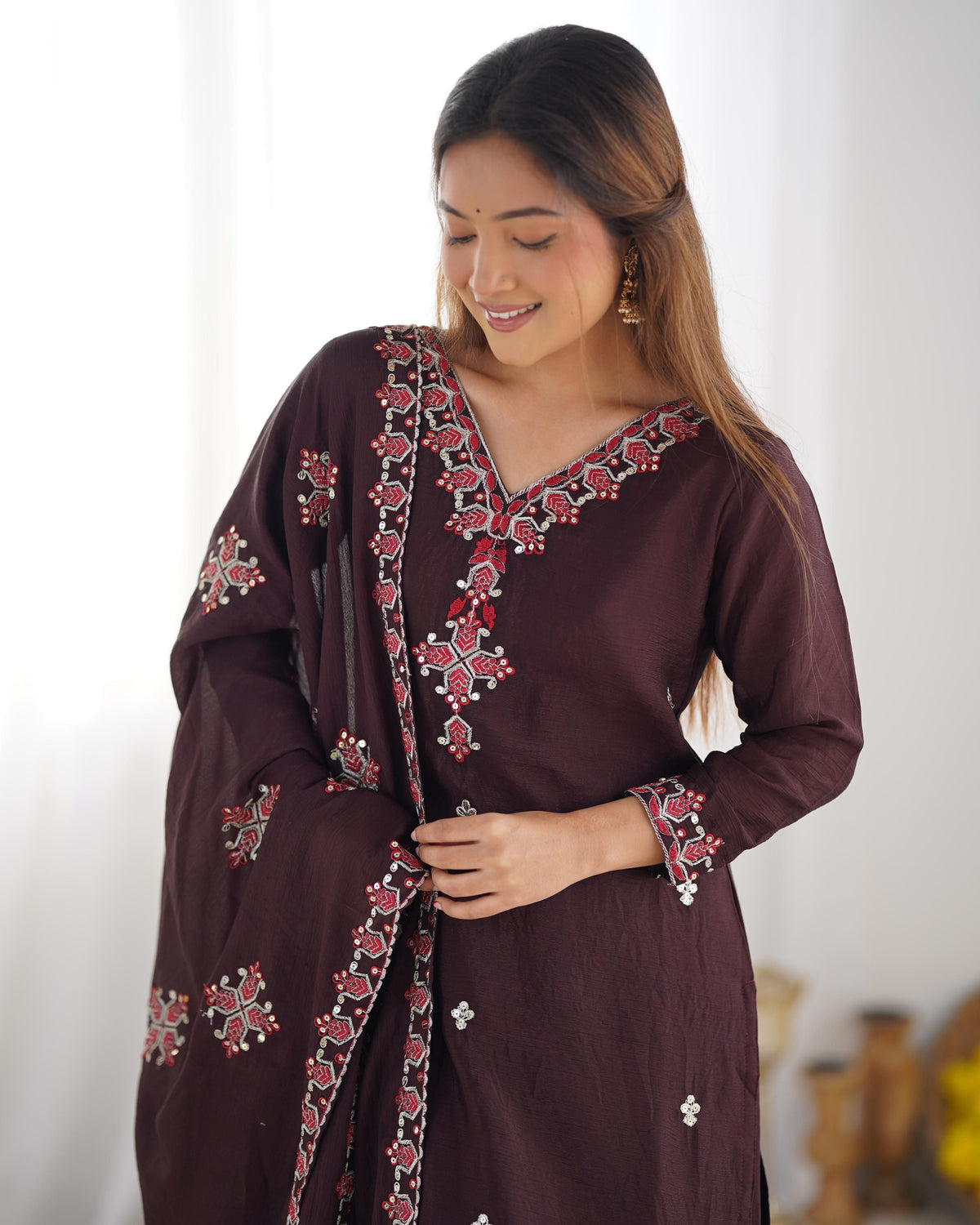 Fab Zone Women’s Designer Party Wear Look Top-Bottom And Beautiful Dupatta