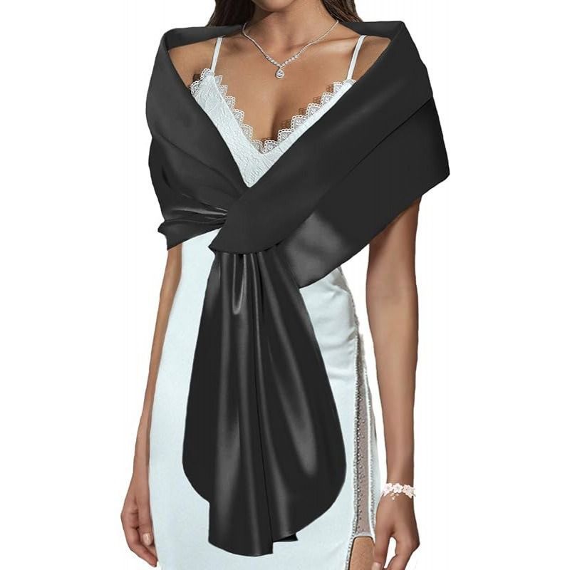 Gold Satin Velvet Shawl Wrap for Women Wedding & Evening