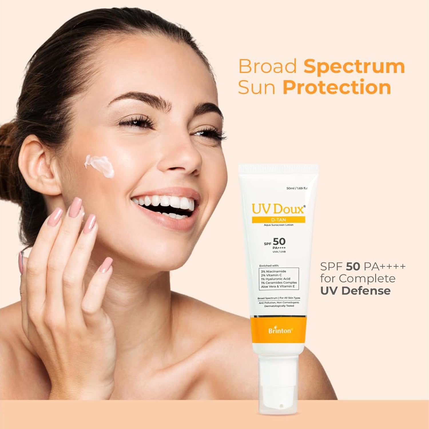 Brinton UV DOUX D-TAN AQUA SUNSCREEN LOTION 50ML