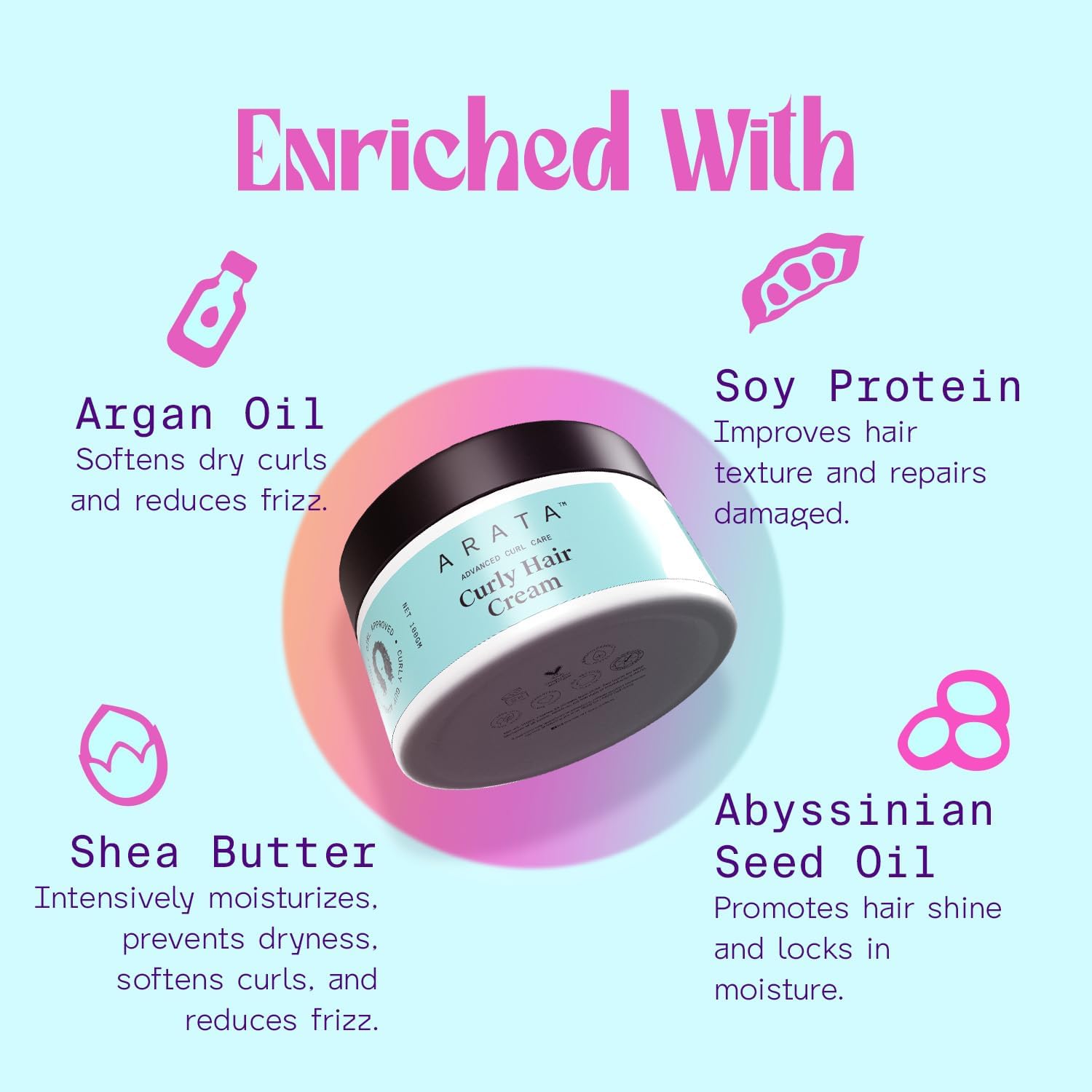 ARATA Curly Hair Cream 100g