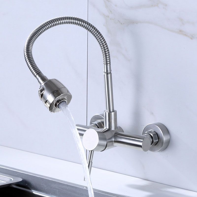 Stainless Steel Material Wall Mounted Kitchen Sink Mixer Faucet Free Rotation Hose Water Tap Rotation Hose Water Tap