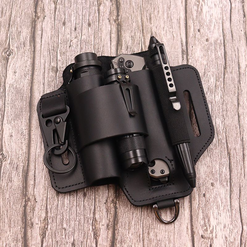 Tactically Tool Holsters PU Leather Belt Sheath Tool Organizer Pouch With Key Holder Pen Clip