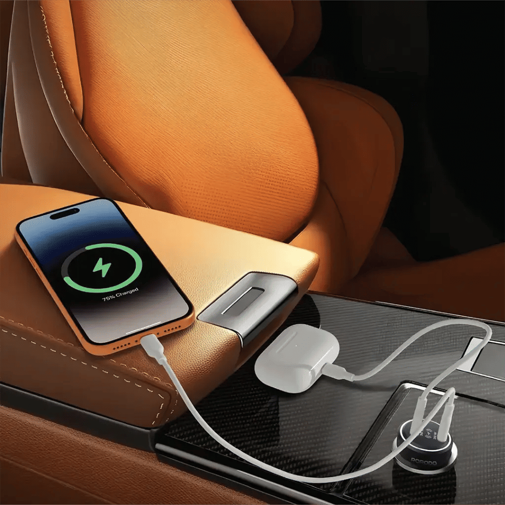 Porodo Velano Car Charger with Dual USB-C Ports