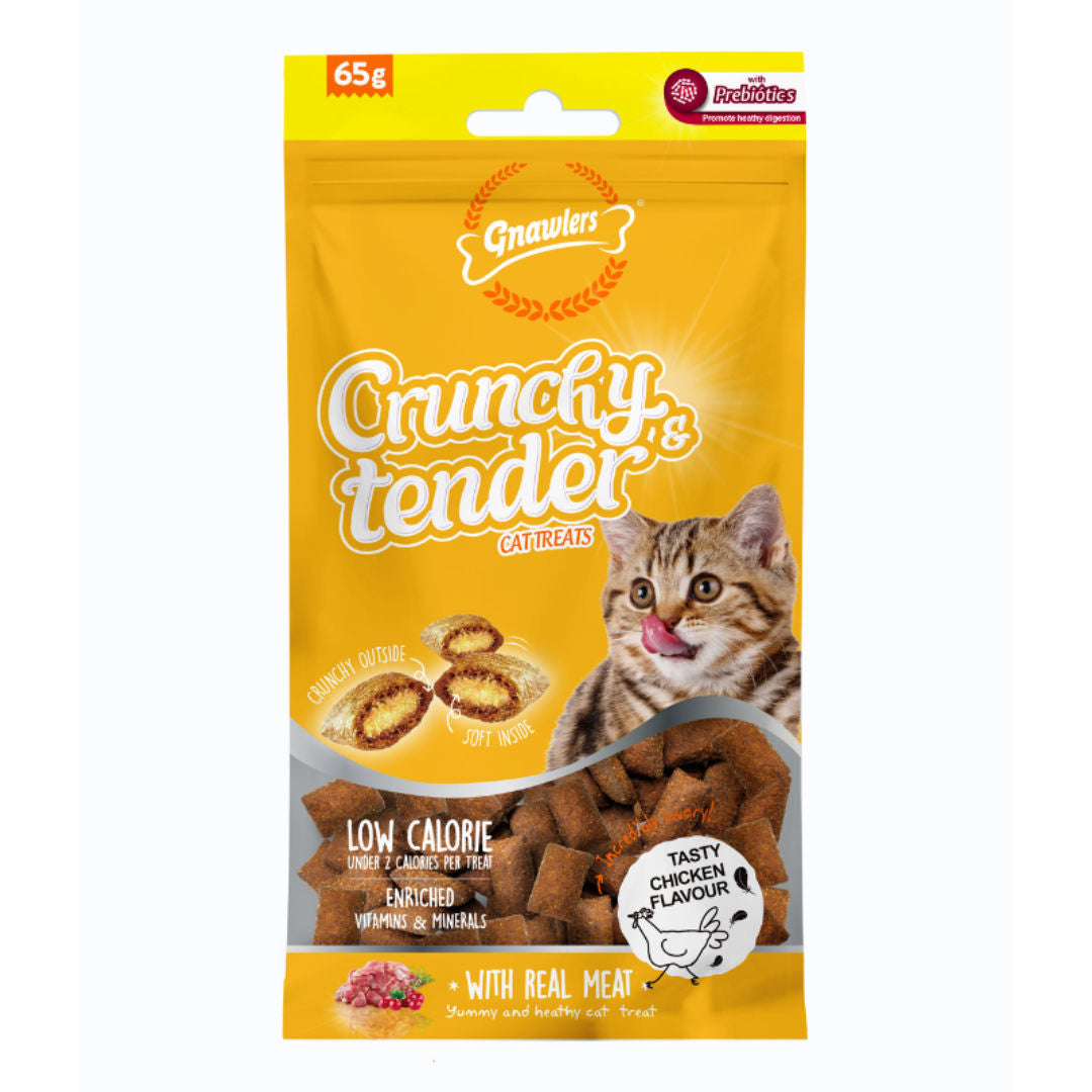 Gnawlers Crunchy & Tender Cat Treats, 65gm