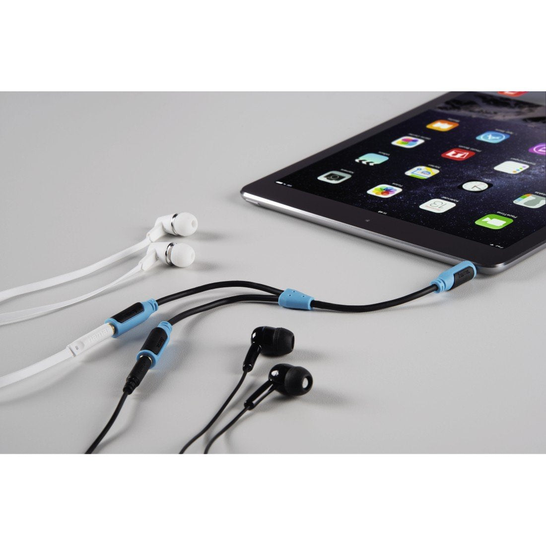 Hama 108394 "Super Soft" Audio Splitter, 3.5 mm-stereo jack – 2x stereo plug, blue