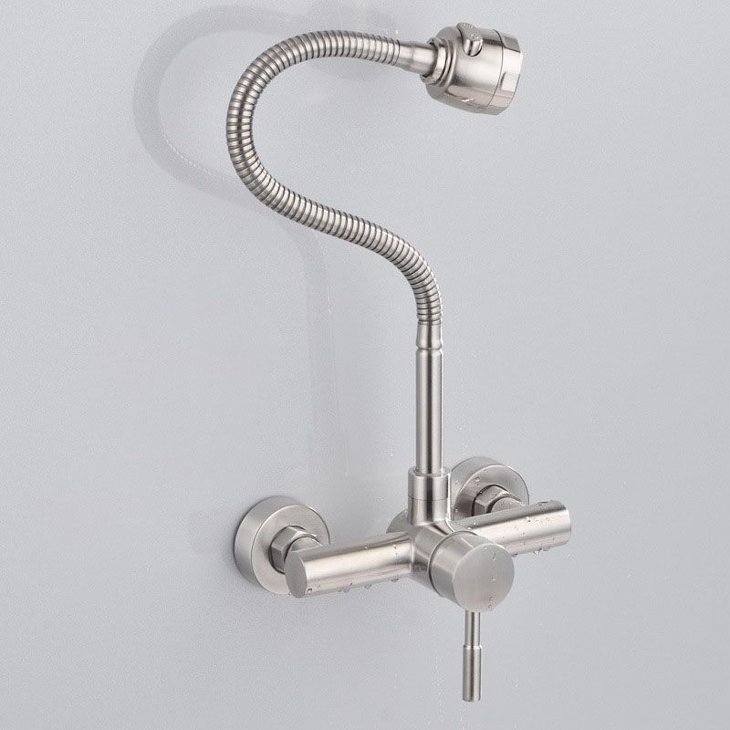 Stainless Steel Material Wall Mounted Kitchen Sink Mixer Faucet Free Rotation Hose Water Tap Rotation Hose Water Tap