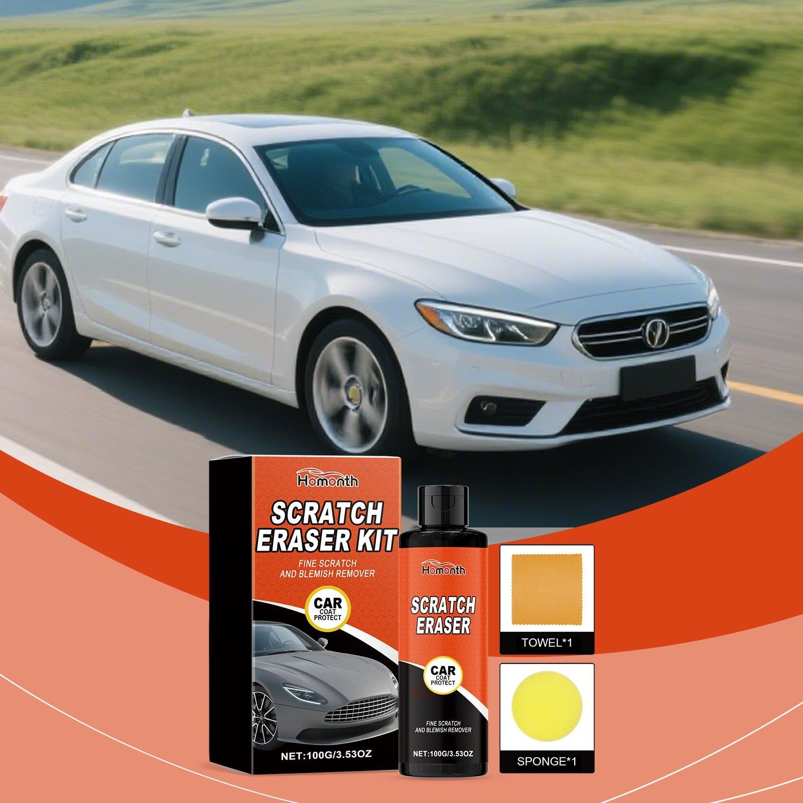 Car Scratch Care Set, Quick Scratch Repair, Car Paint Restoration, Easy Polishing ,1set