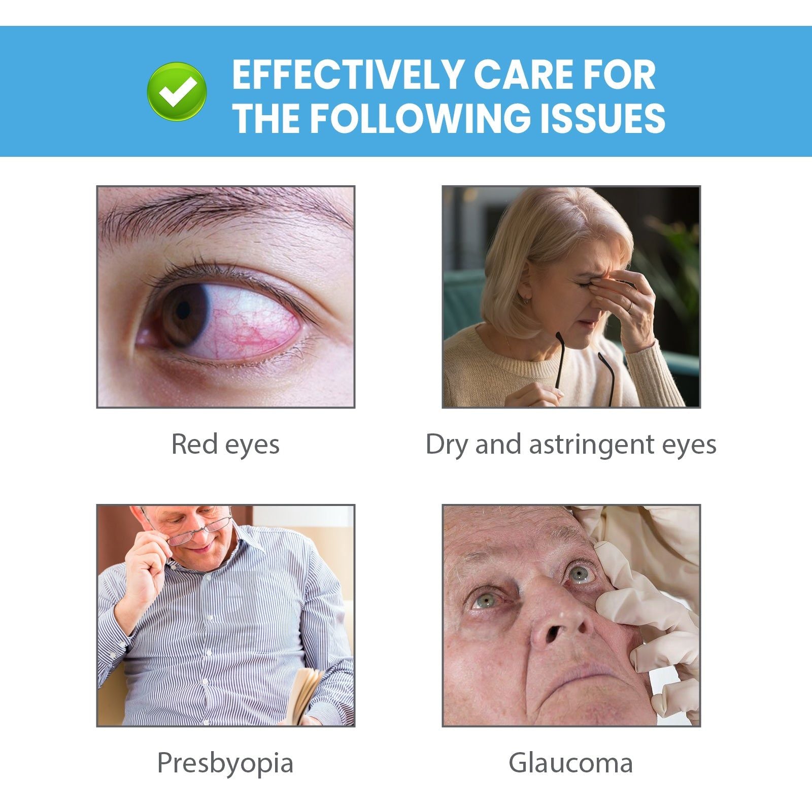 Daily Eye Drops, Relieve Fatigue, Moisturize, Clear Vision, Eye Care Solution ,10ml/box