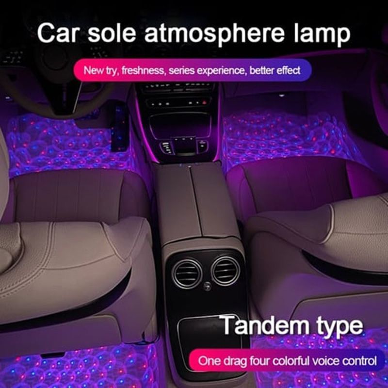 Car Atmosphere Lights Sound Remote Control LED Light RGB Floor Decoration